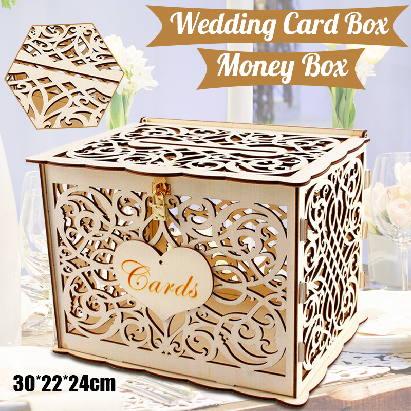 30X24X21cm DIY Wedding Gift Ca - Card Index Box ulasan dan harga