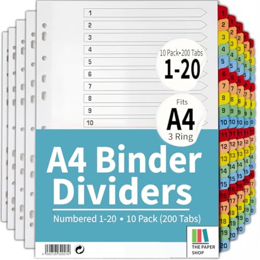 Binder Dividers with Tabs -20  - Tab Divider A4 ulasan dan harga