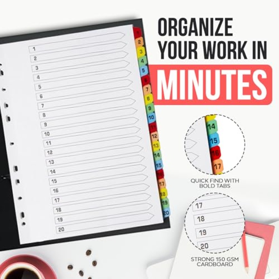 Binder Dividers with Tabs -20  - Tab Divider A4 ulasan dan harga