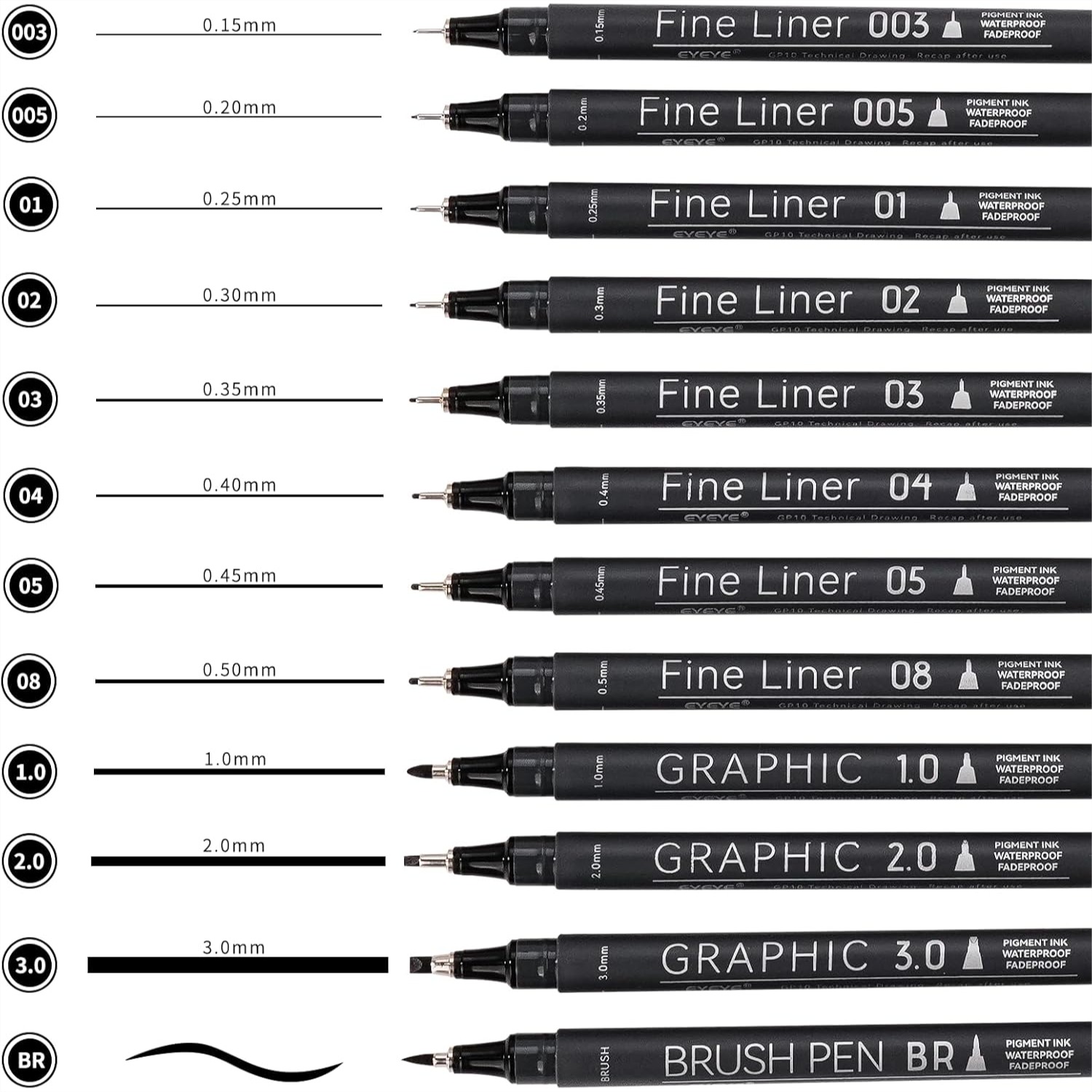 Micro Fineliner Pens Set, 12 B - Archive Box Set ulasan dan harga