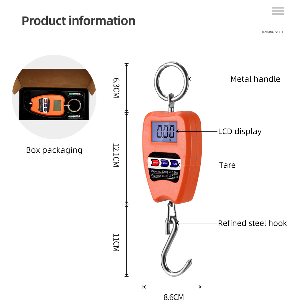 200kg/440lb Crane Scale Digita - Tape Dispenser Weighted ulasan dan harga