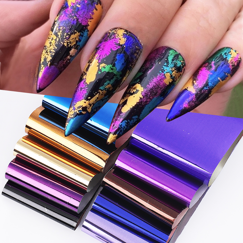 10pcs Metallic Nail Transfer F - Gel Refill Pack ulasan dan harga