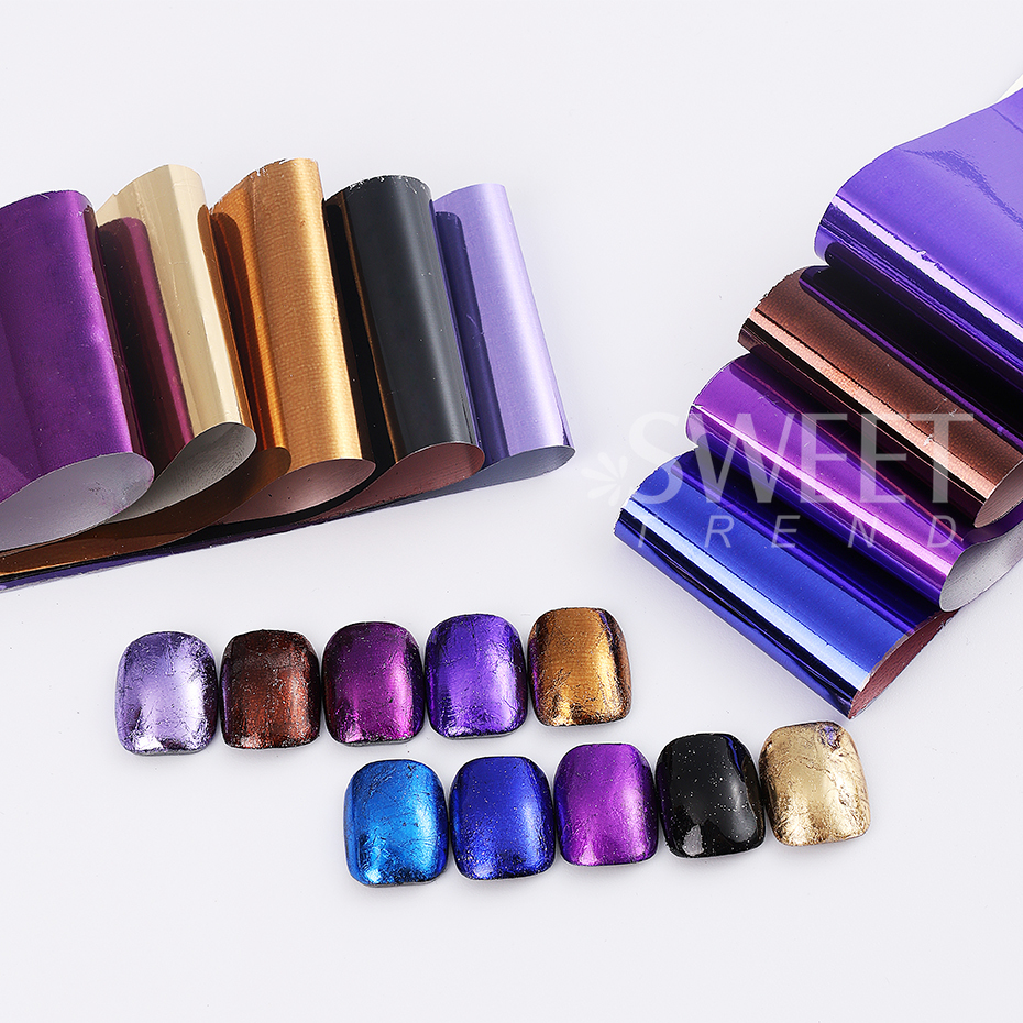 10pcs Metallic Nail Transfer F - Gel Refill Pack ulasan dan harga