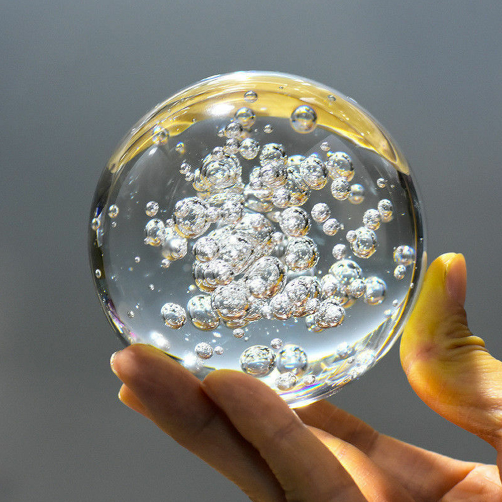 40/60/80MM Clear Bubble Crysta - Paper Weight Crystal ulasan dan harga