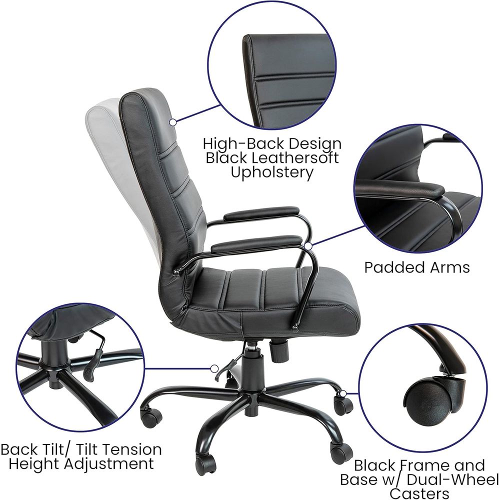 High-Back Swivel Leather Desk  - Leather Desk Pad ulasan dan harga