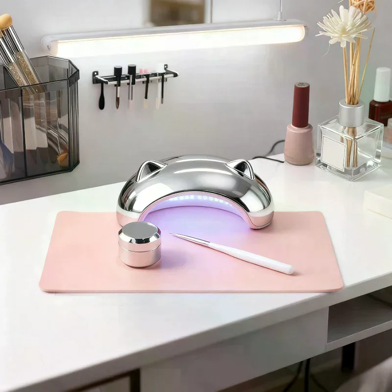 Foldable Nail Art Table Mat PU - Leather Desk Pad ulasan dan harga