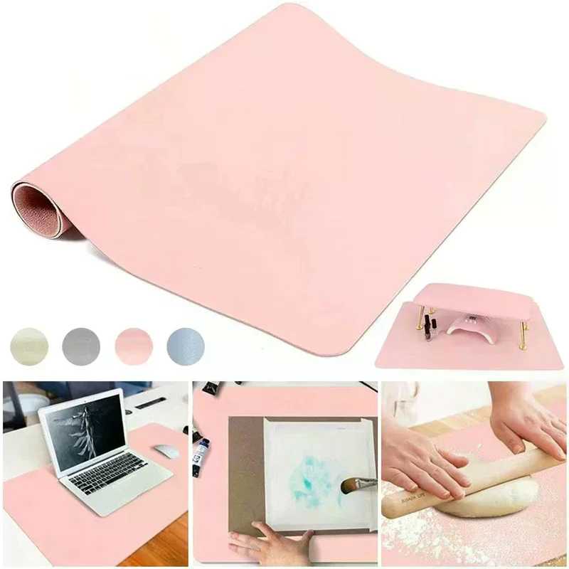 Foldable Nail Art Table Mat PU - Leather Desk Pad ulasan dan harga