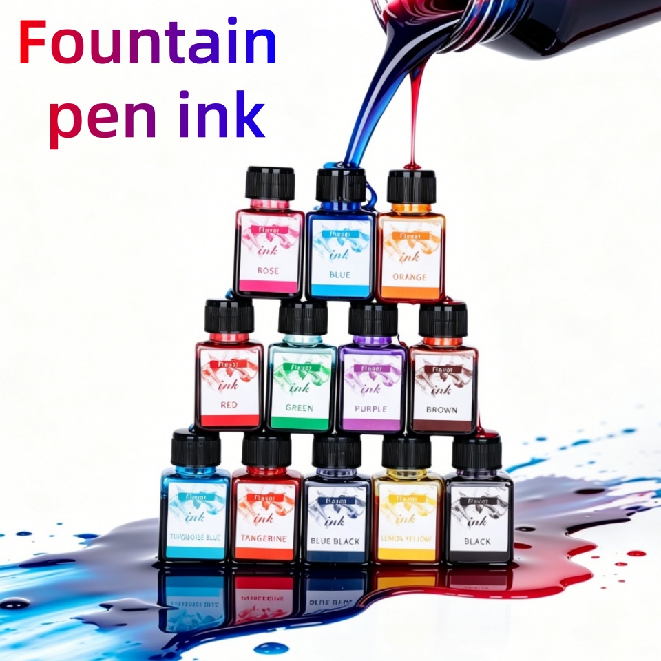 12-colors fountain pen ink, 25 - Fountain Pen Bottled Ink ulasan dan harga