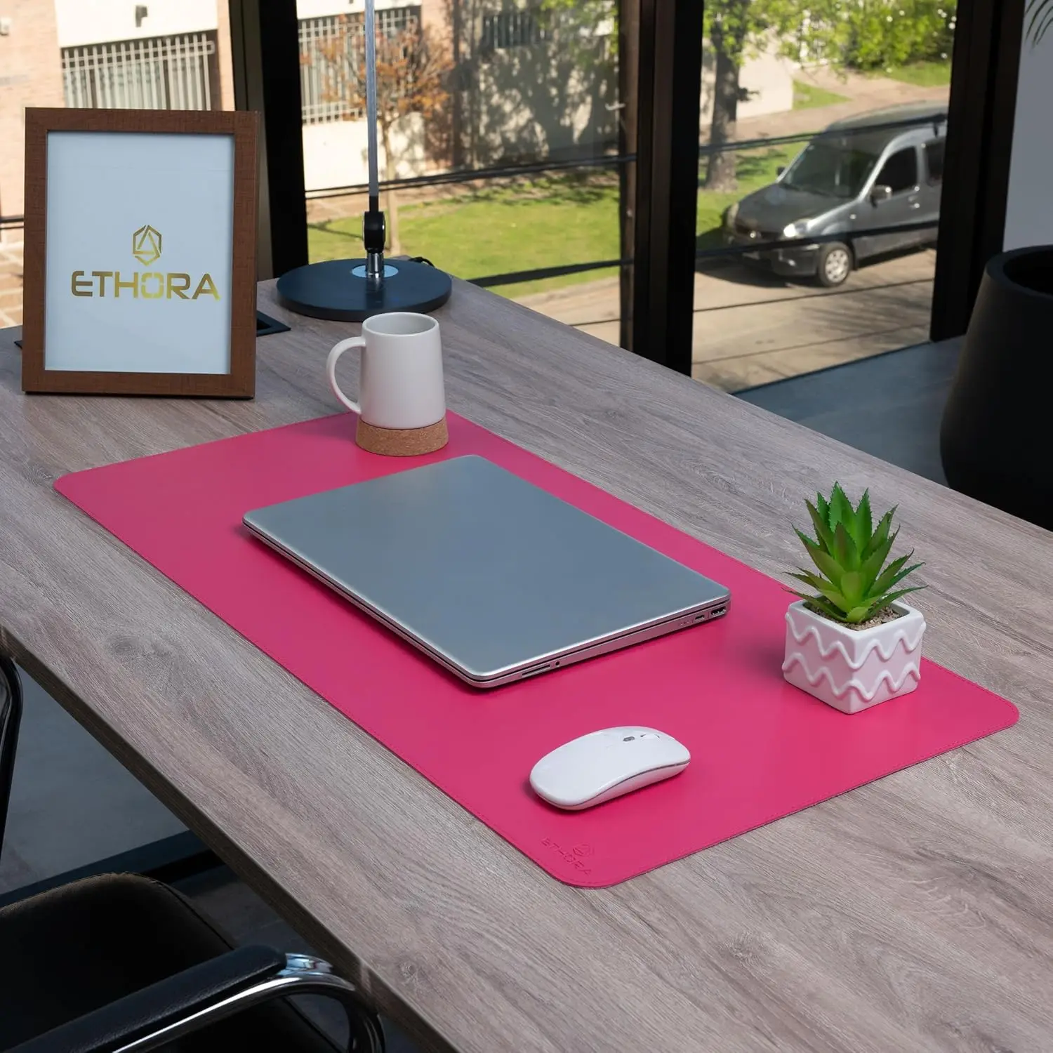 Desk Mat with Non-Slip Suede B - Leather Desk Pad ulasan dan harga