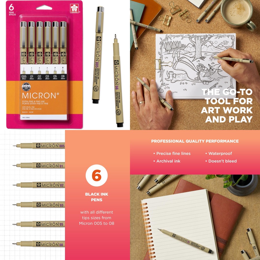 Pigma Micron Fineliner Pens wi - Archive Box Set ulasan dan harga
