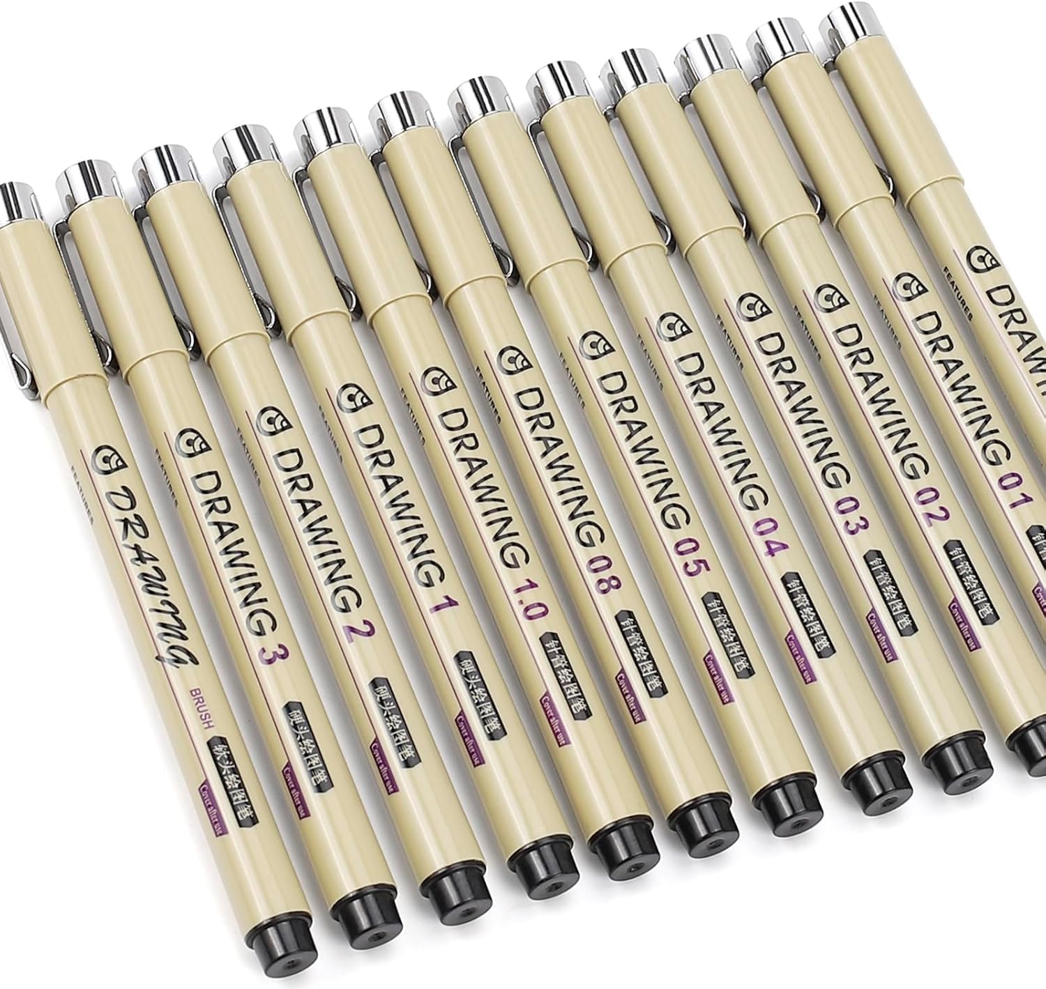 12 Black Micro Fineliner Drawi - Archive Box Set ulasan dan harga