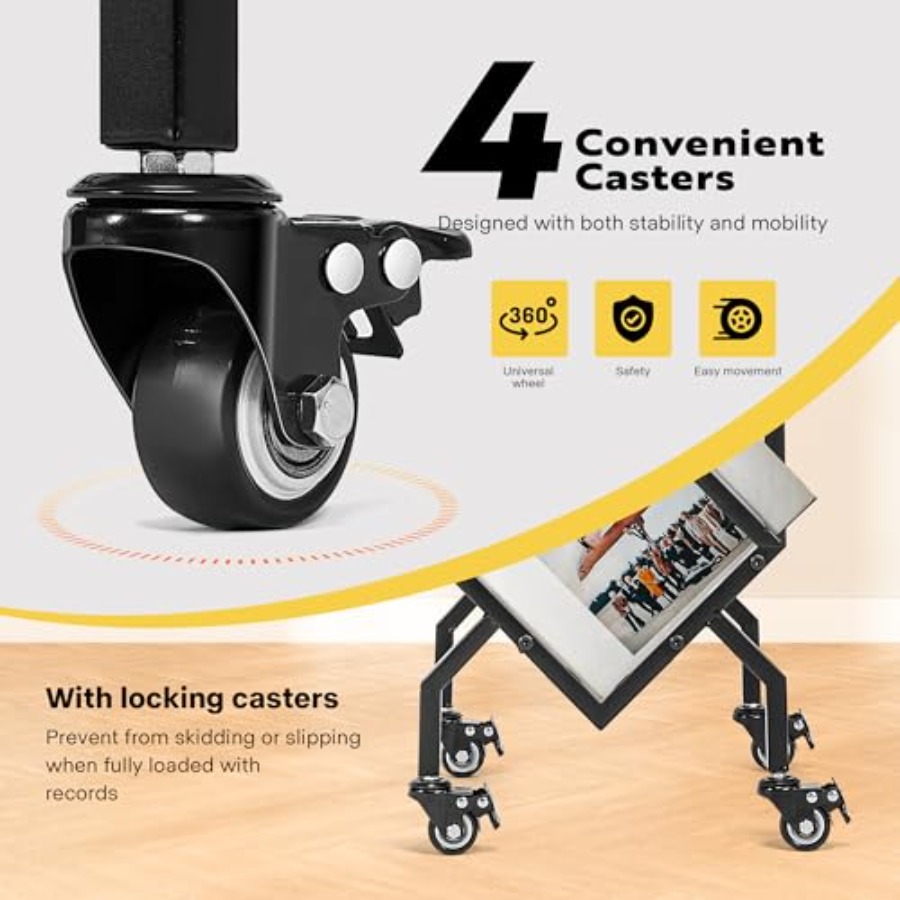 Vinyl Record Storage Rack, 2 T - Magazine Holder Rack ulasan dan harga