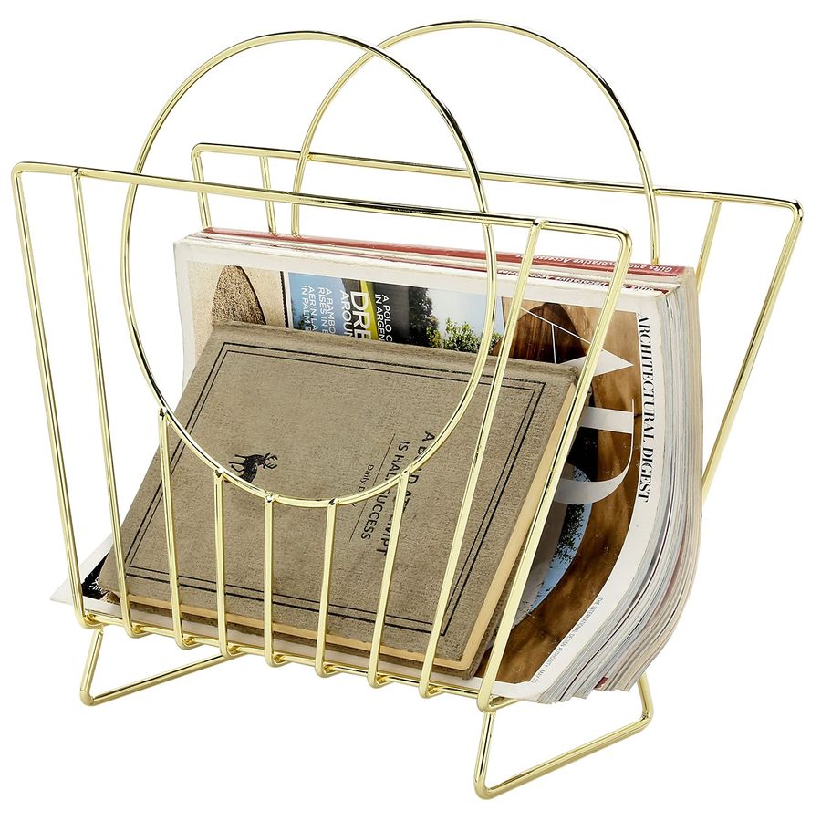 MidCentury Brass Plated Metal  - Magazine Holder Rack ulasan dan harga