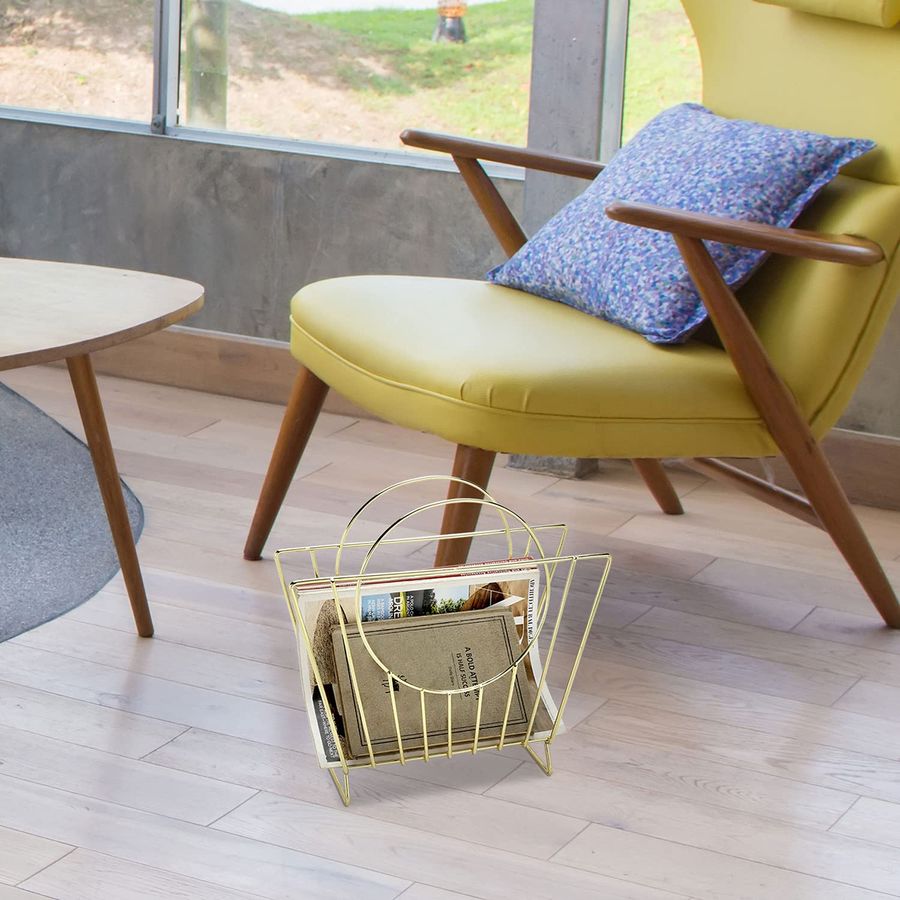 MidCentury Brass Plated Metal  - Magazine Holder Rack ulasan dan harga