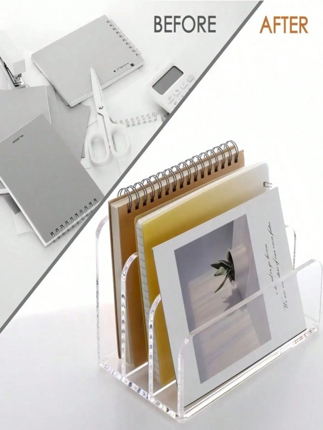 1Pc Acrylic File Folder, Desk  - Magazine Holder Rack ulasan dan harga