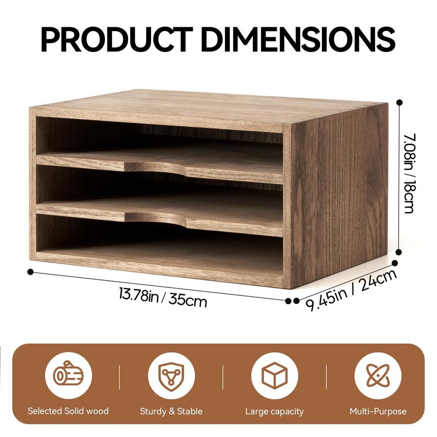 Wooden Desktop Organizer Paper - Magazine Holder Rack ulasan dan harga