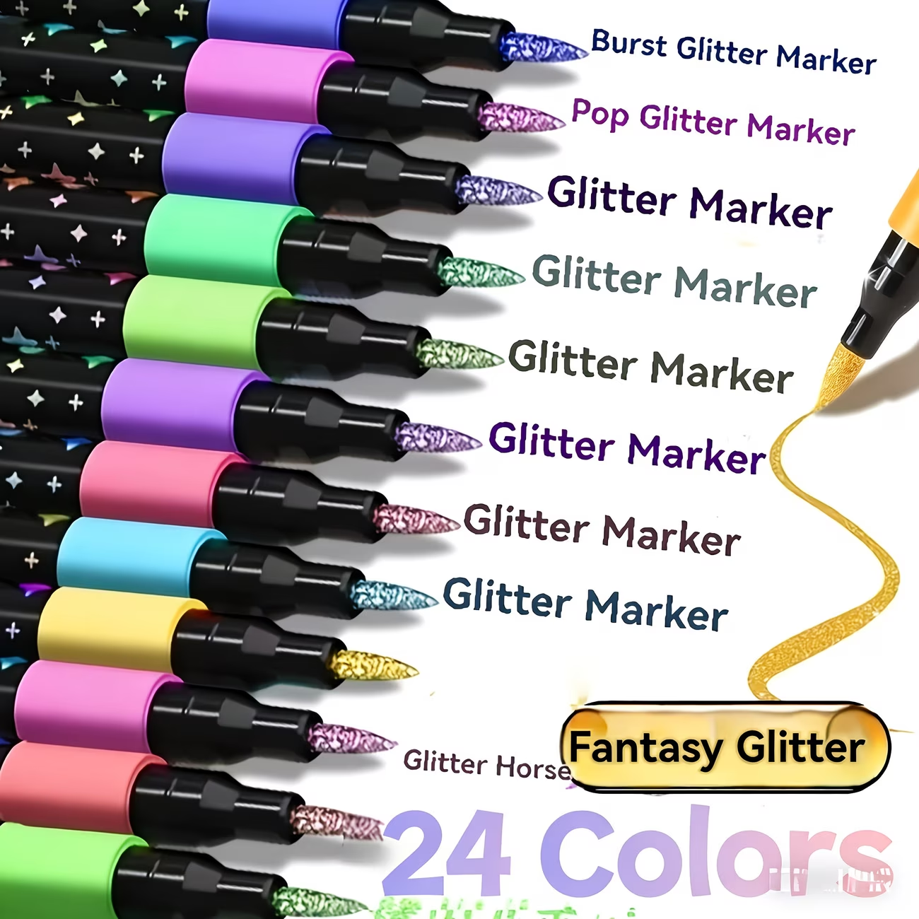 24 Colors Double Head Glitter  - Correction Pen Fine ulasan dan harga