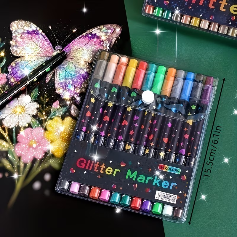 24 Colors Double Head Glitter  - Correction Pen Fine ulasan dan harga
