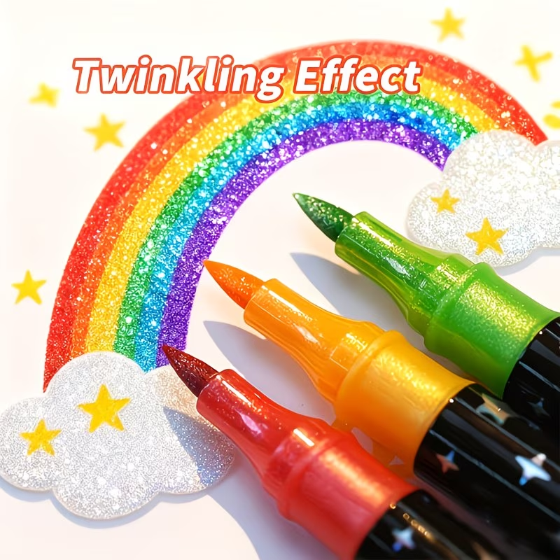 24 Colors Double Head Glitter  - Correction Pen Fine ulasan dan harga