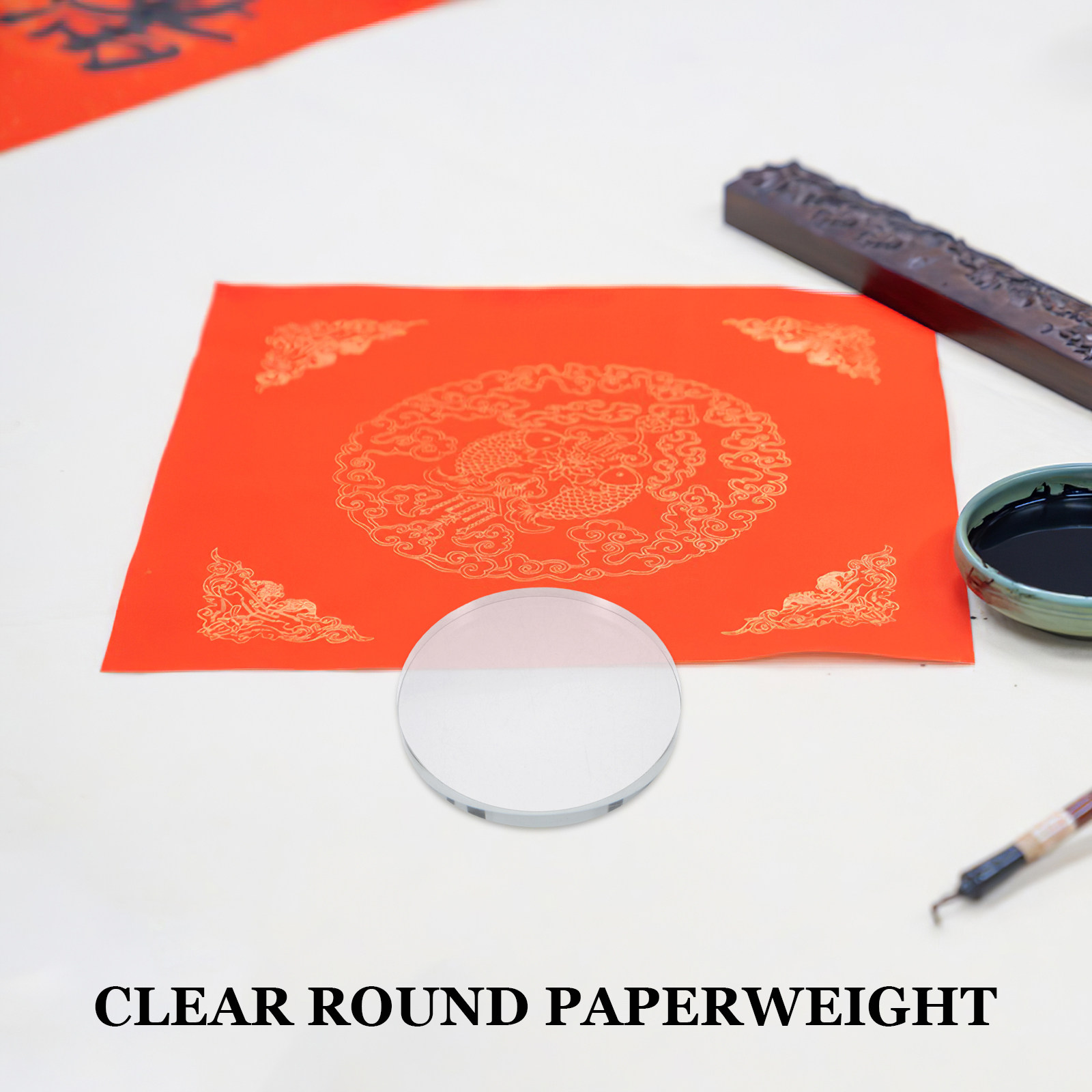 Heavy Round Glass Paperweight  - Book Weight Glass ulasan dan harga